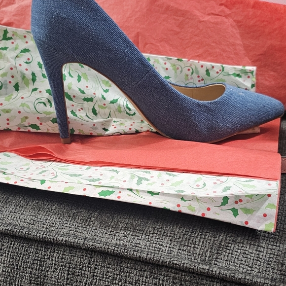 Mix No. 6 Denim Blue Heels - Picture 3 of 5